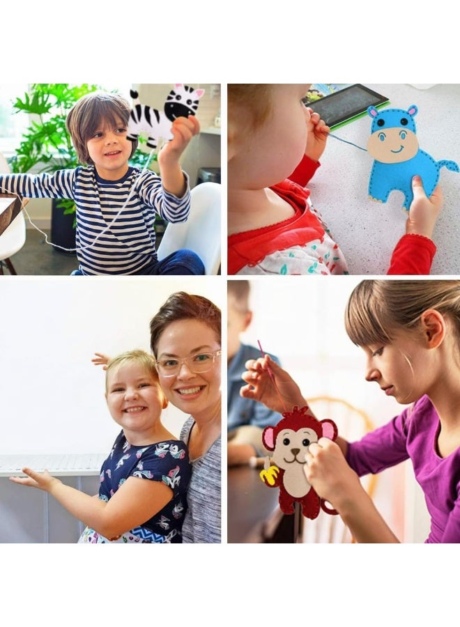 fantasize Jungle Animals Sewing Kit Zoo Felt Animal DIY Crafts for Girls and Boys Educational Nursery Sewing for Kids Art Craft Kits Animal Felt Plush Ornaments for Beginners Set of 10 - Image 2